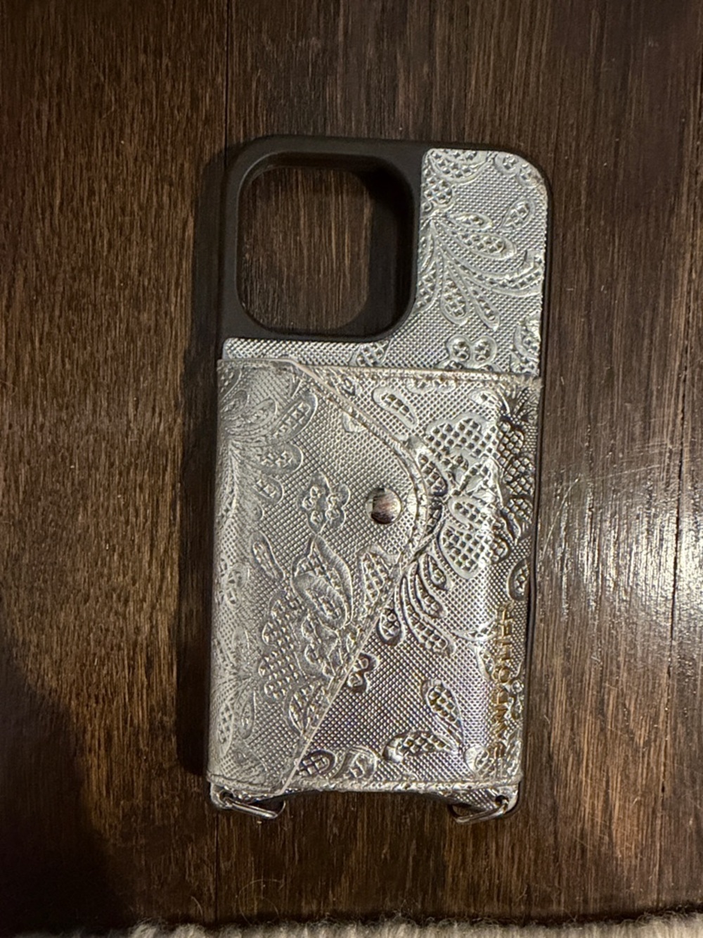 Bandolier Silver Embossed Floral Wallet iPhone 13 Pro Case